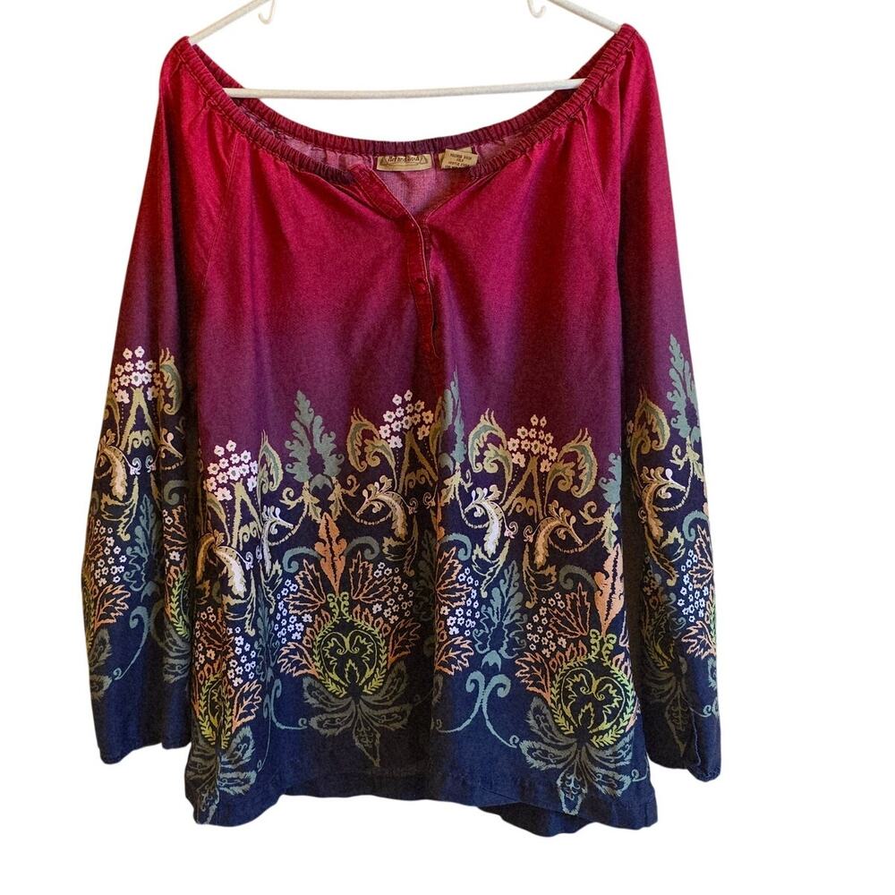 Art and Soul boho peasant blouse size XL